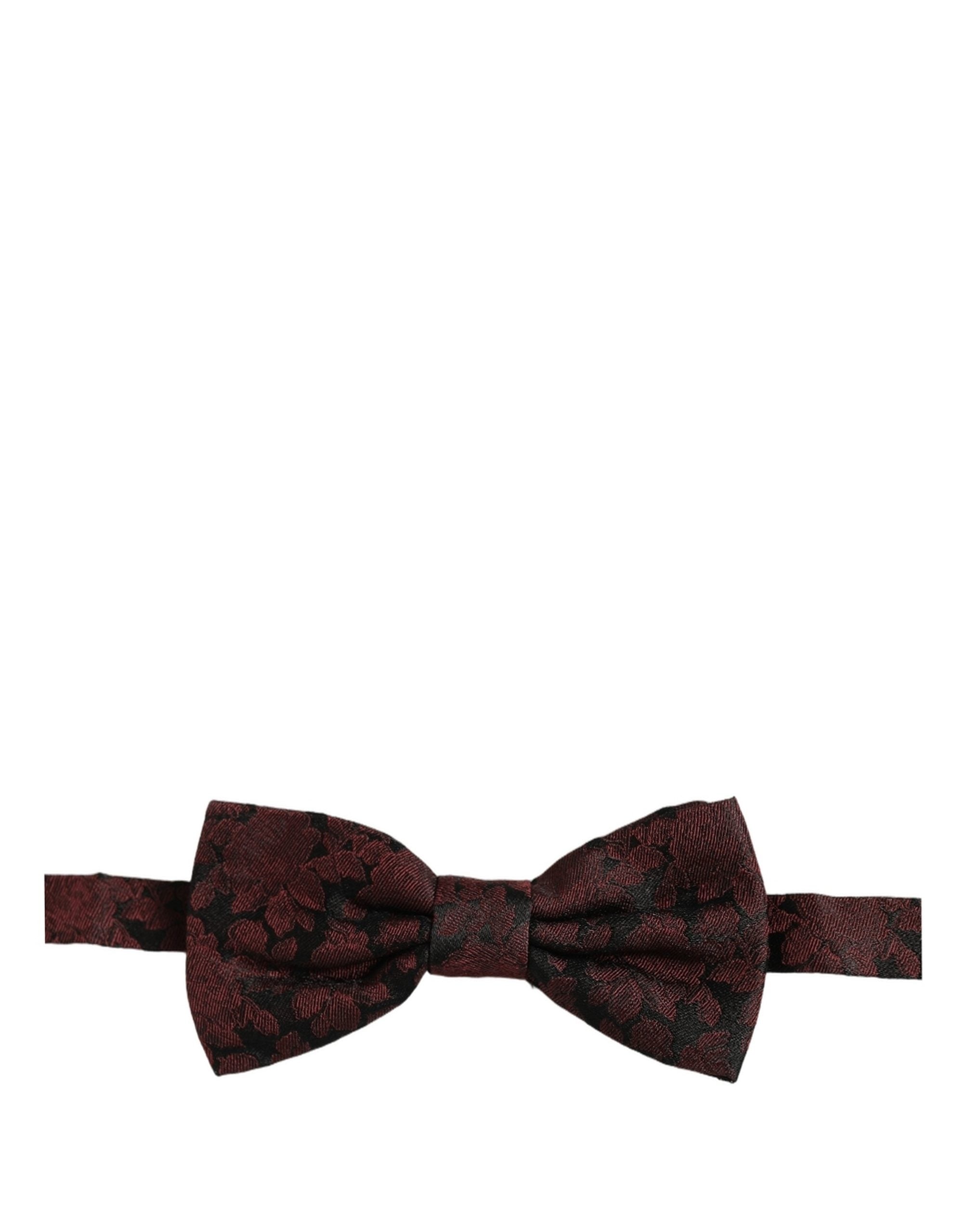 Dolce & Gabbana Dolce & Gabbana Men Maroon Floral Silk Adjustable Neck Bow Men's Tie