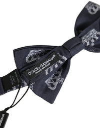 Dolce & Gabbana Dolce & Gabbana Men Black Crown Silk Adjustable Neck Papillon Bow Men's Tie