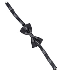 Dolce & Gabbana Dolce & Gabbana Men Black Crown Silk Adjustable Neck Papillon Bow Men's Tie