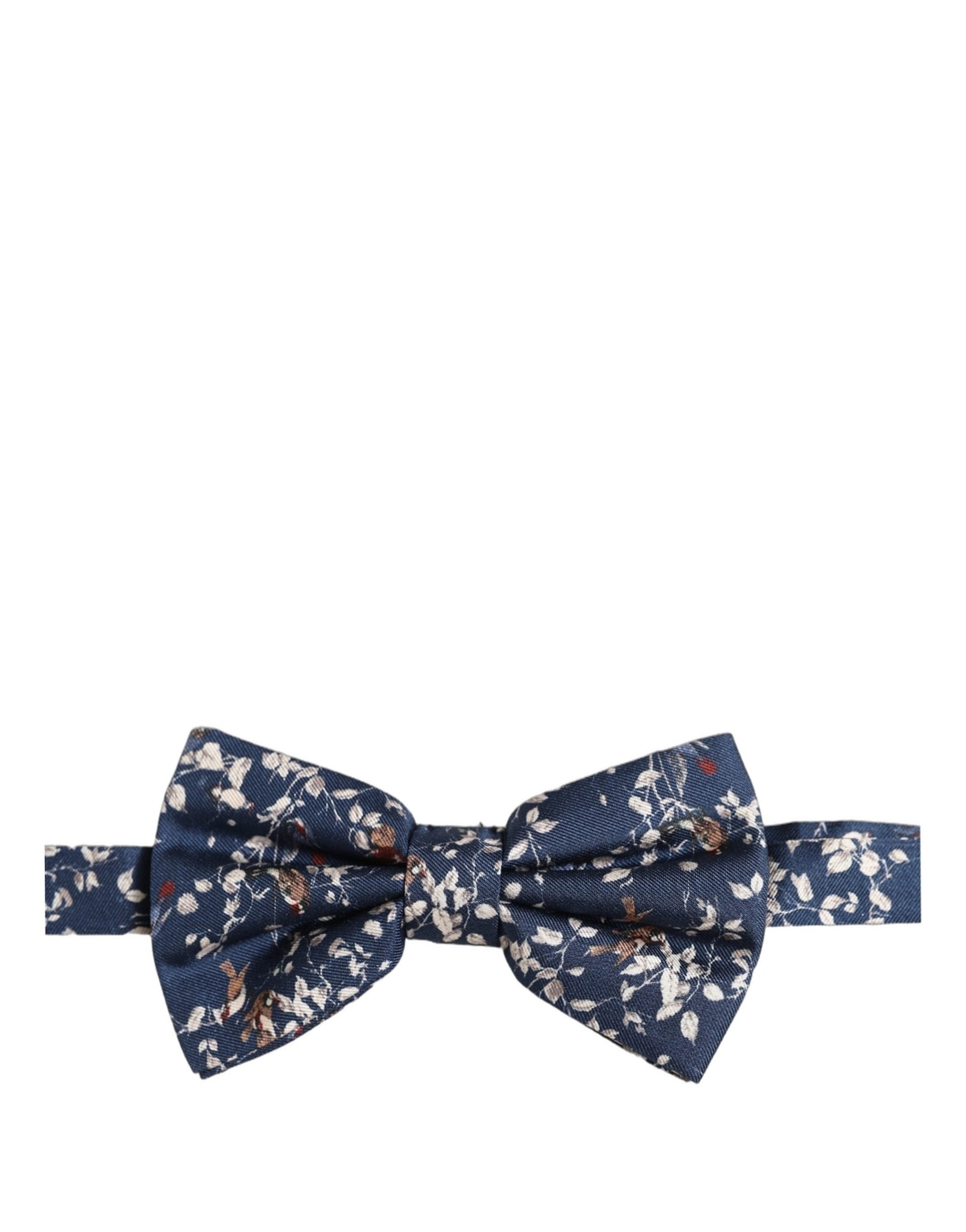 Dolce & Gabbana Dolce & Gabbana Men Navy Blue Floral Adjustable Neck Papillon Bow Men's Tie