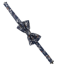Dolce & Gabbana Dolce & Gabbana Men Navy Blue Floral Adjustable Neck Papillon Bow Men's Tie