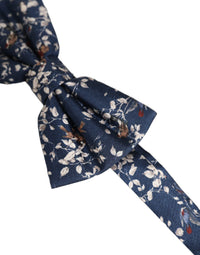 Dolce & Gabbana Dolce & Gabbana Men Navy Blue Floral Adjustable Neck Papillon Bow Men's Tie