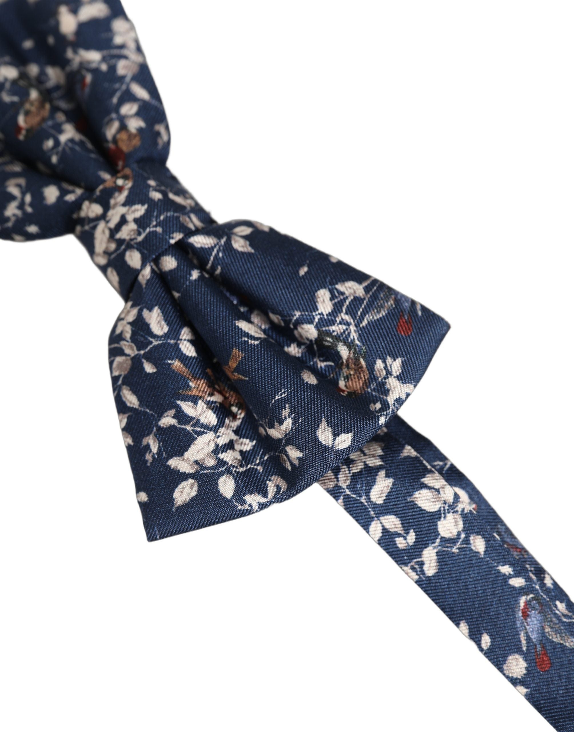 Dolce & Gabbana Dolce & Gabbana Men Navy Blue Floral Adjustable Neck Papillon Bow Men's Tie