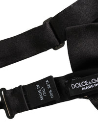 Dolce & Gabbana Dolce & Gabbana Men Black 100% Silk Adjustable Neck Papillon Bow Men's Tie