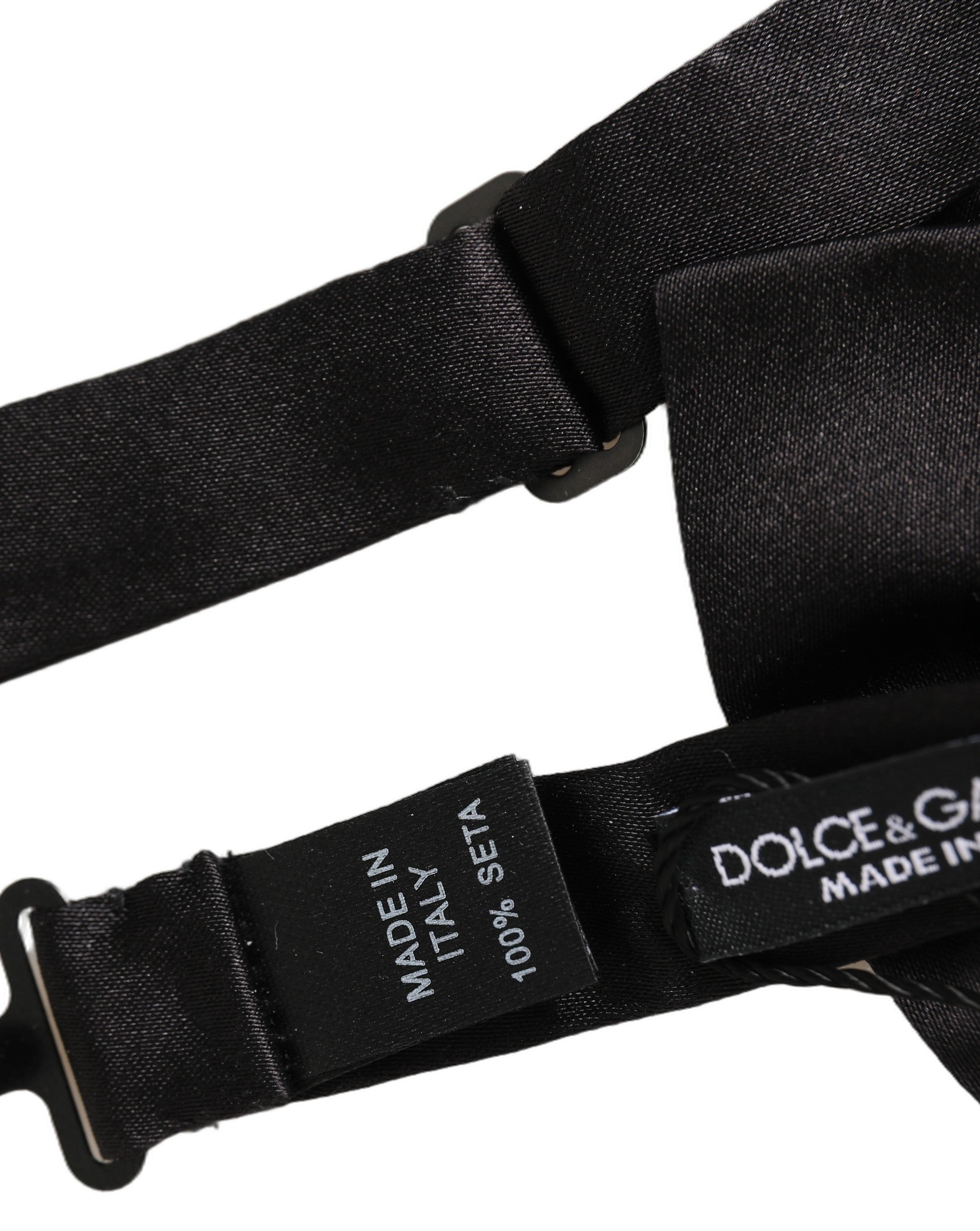 Dolce & Gabbana Dolce & Gabbana Men Black 100% Silk Adjustable Neck Papillon Bow Men's Tie