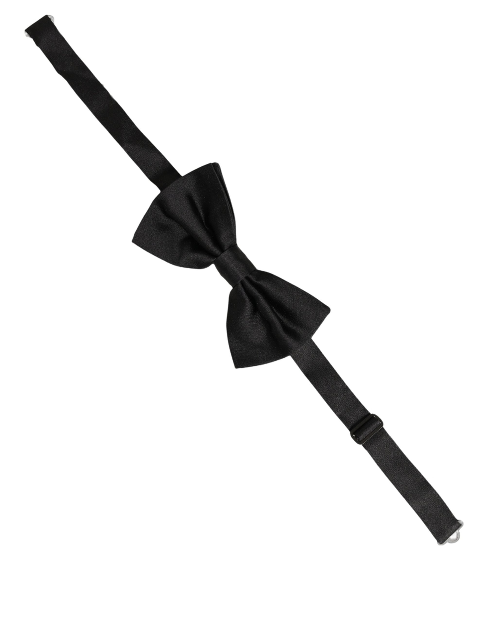 Dolce & Gabbana Dolce & Gabbana Men Black 100% Silk Adjustable Neck Papillon Bow Men's Tie
