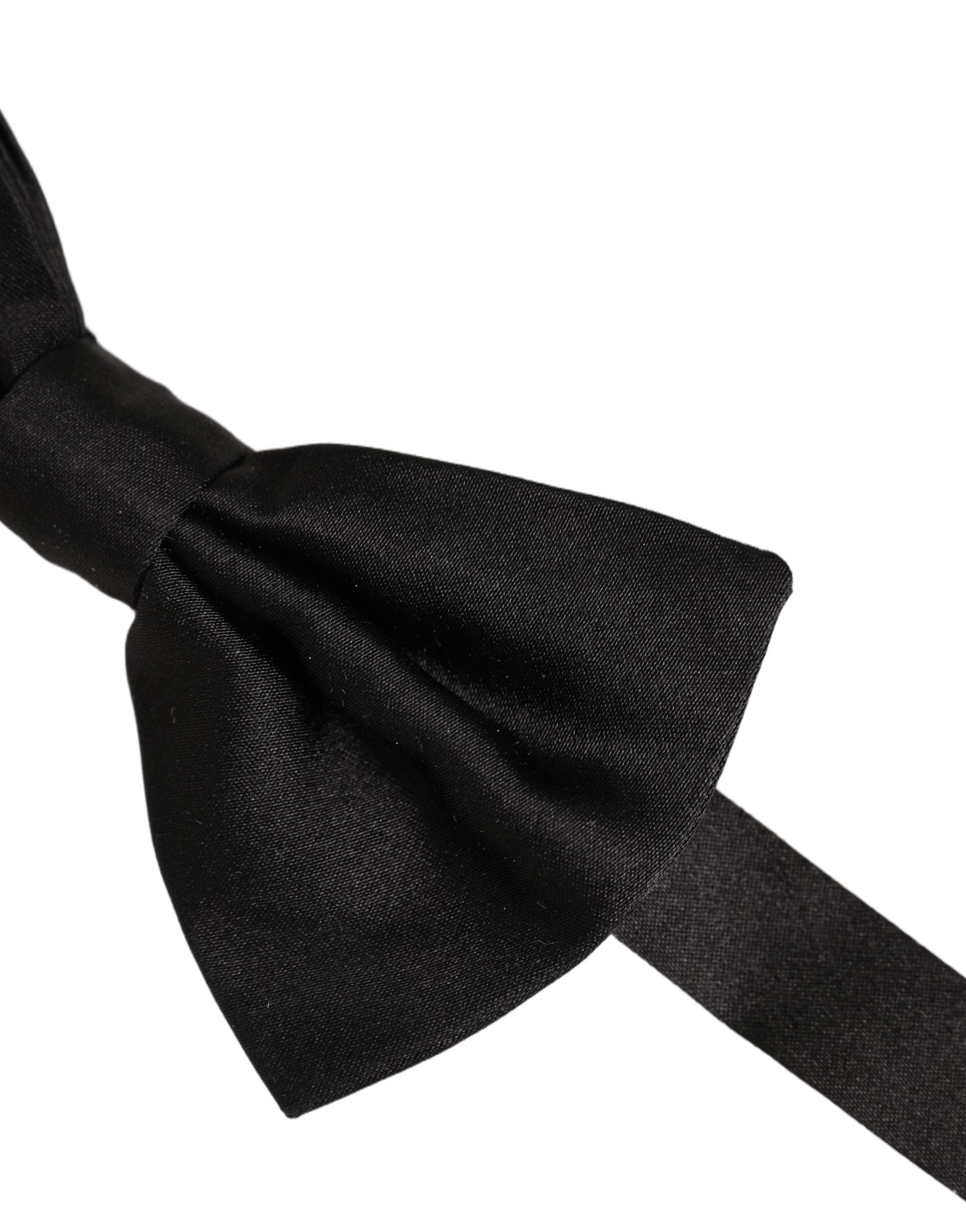 Dolce & Gabbana Dolce & Gabbana Men Black 100% Silk Adjustable Neck Papillon Bow Men's Tie