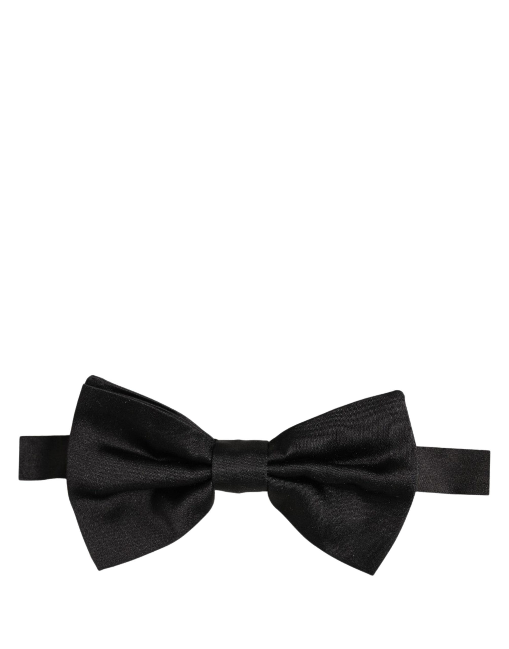 Dolce & Gabbana Dolce & Gabbana Men Black 100% Silk Adjustable Neck Papillon Bow Men's Tie