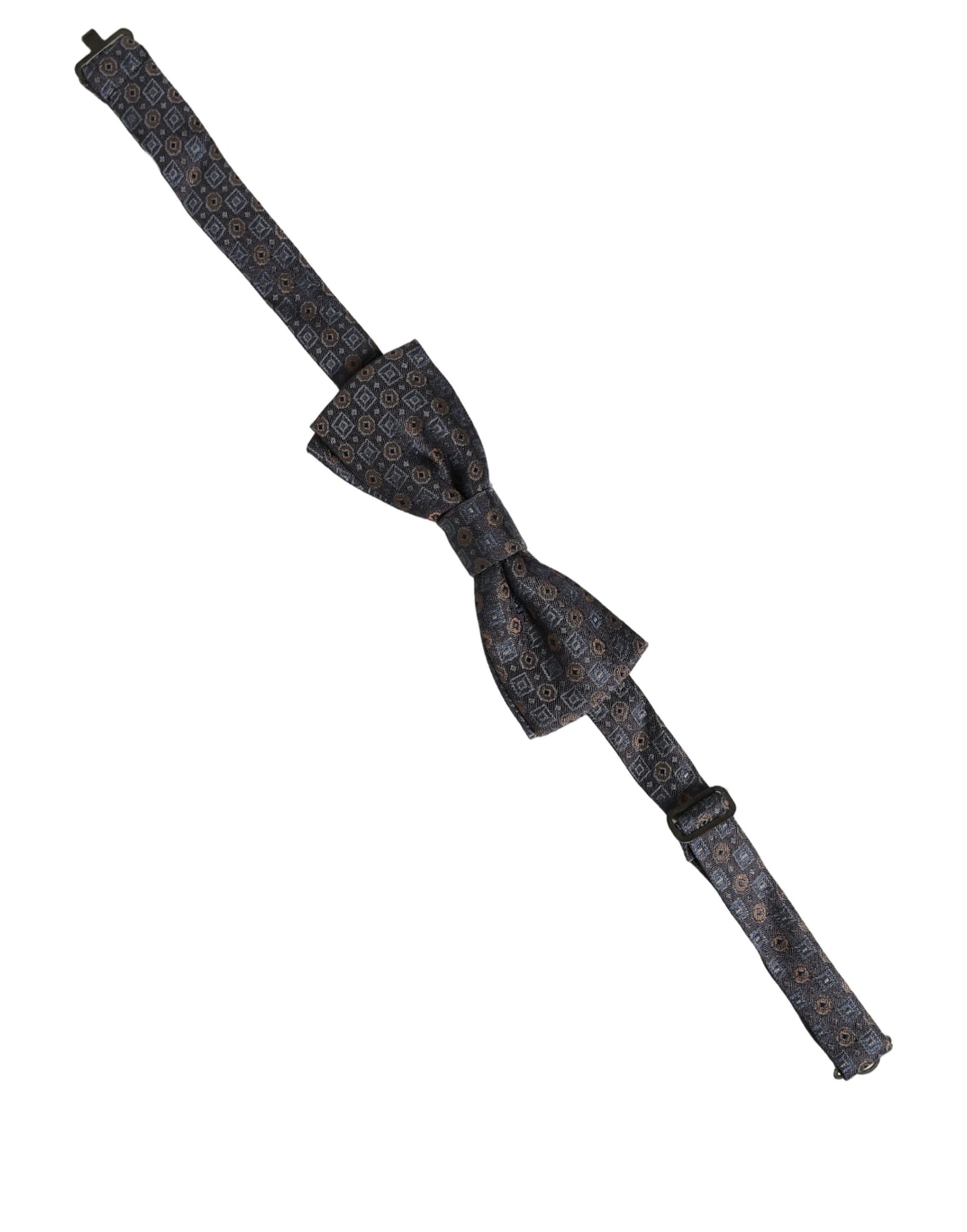 Dolce & Gabbana Dolce & Gabbana Men Dark Gray Geometric Adjustable Neck Bow Men's Tie