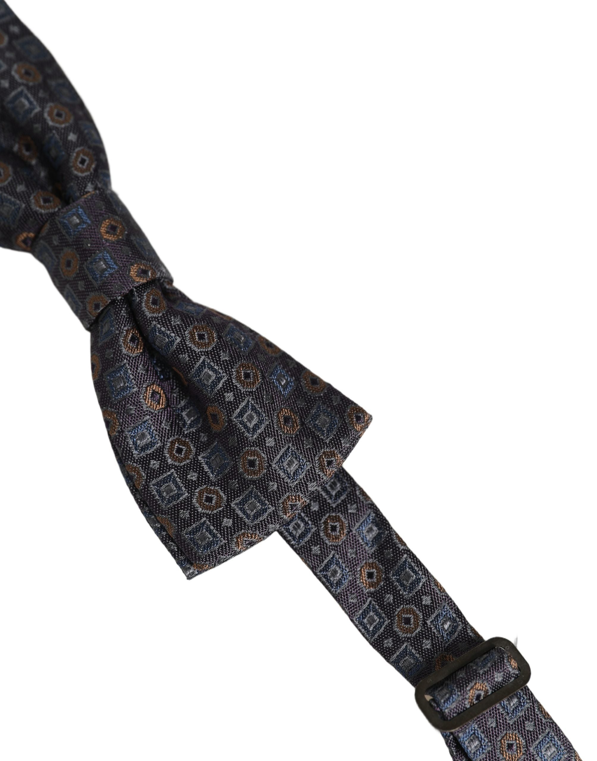 Dolce & Gabbana Dolce & Gabbana Men Dark Gray Geometric Adjustable Neck Bow Men's Tie