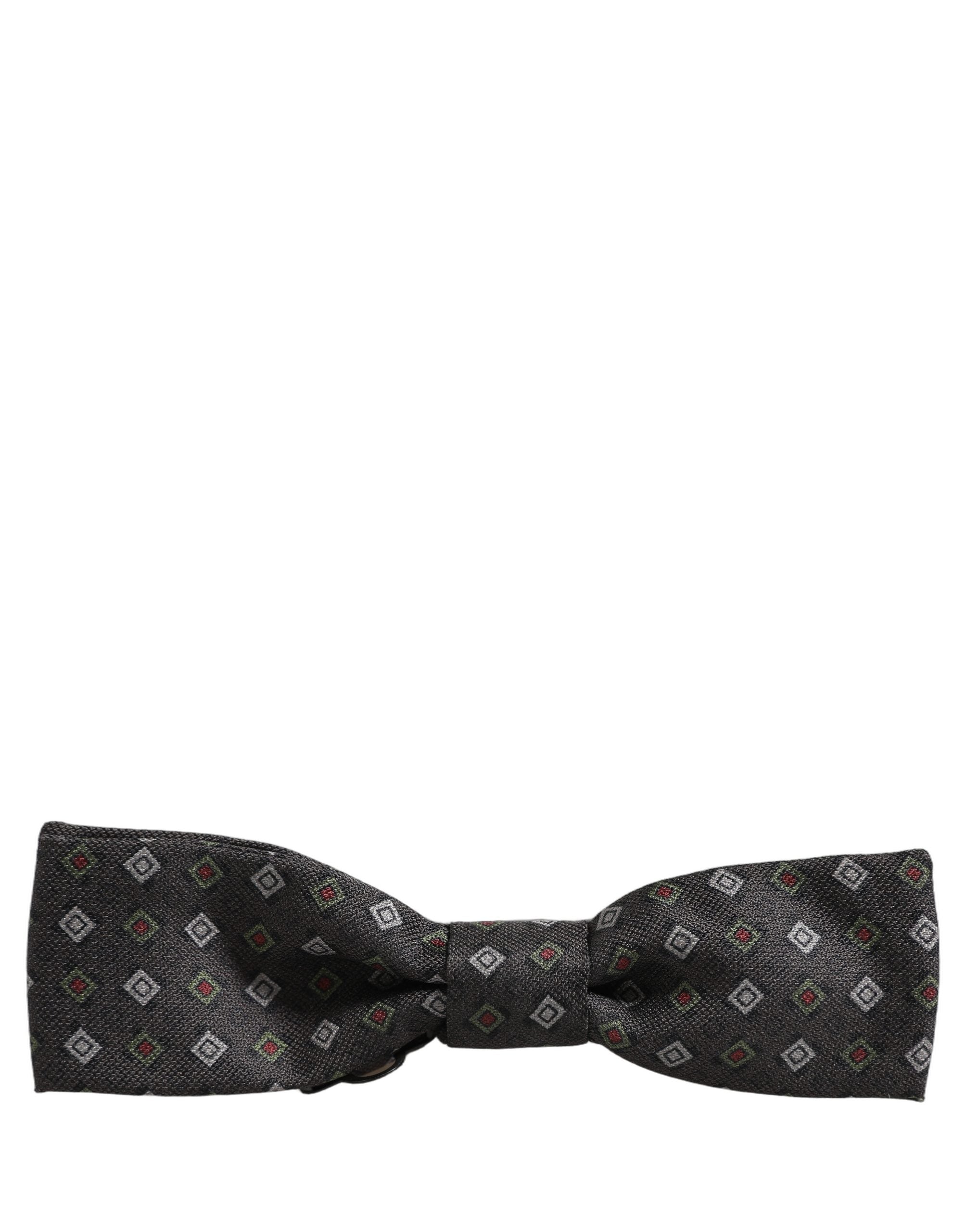 Dolce & Gabbana Dolce & Gabbana Men Dark Gray Geometric Adjustable Bow Men's Tie