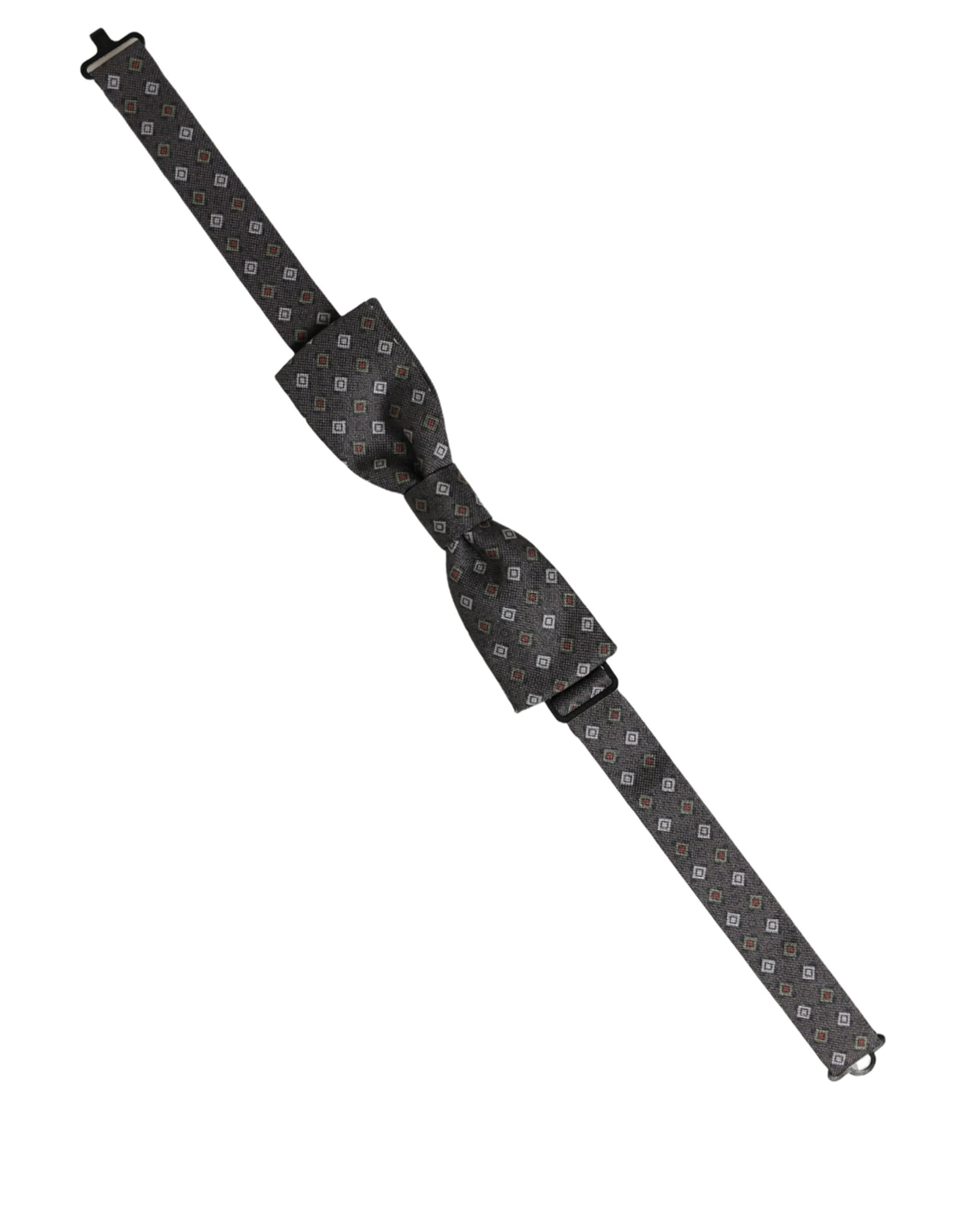 Dolce & Gabbana Dolce & Gabbana Men Dark Gray Geometric Adjustable Bow Men's Tie