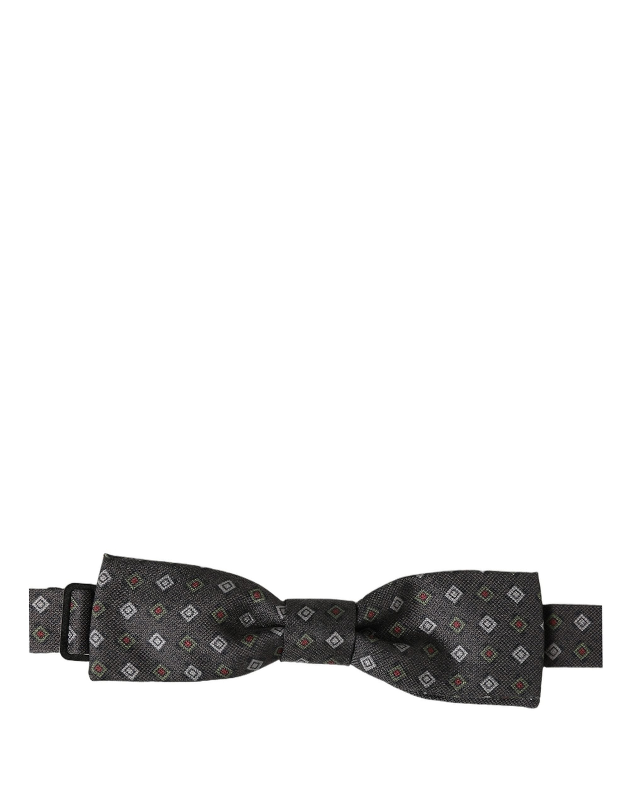 Dolce & Gabbana Dolce & Gabbana Men Dark Gray Geometric Adjustable Bow Men's Tie