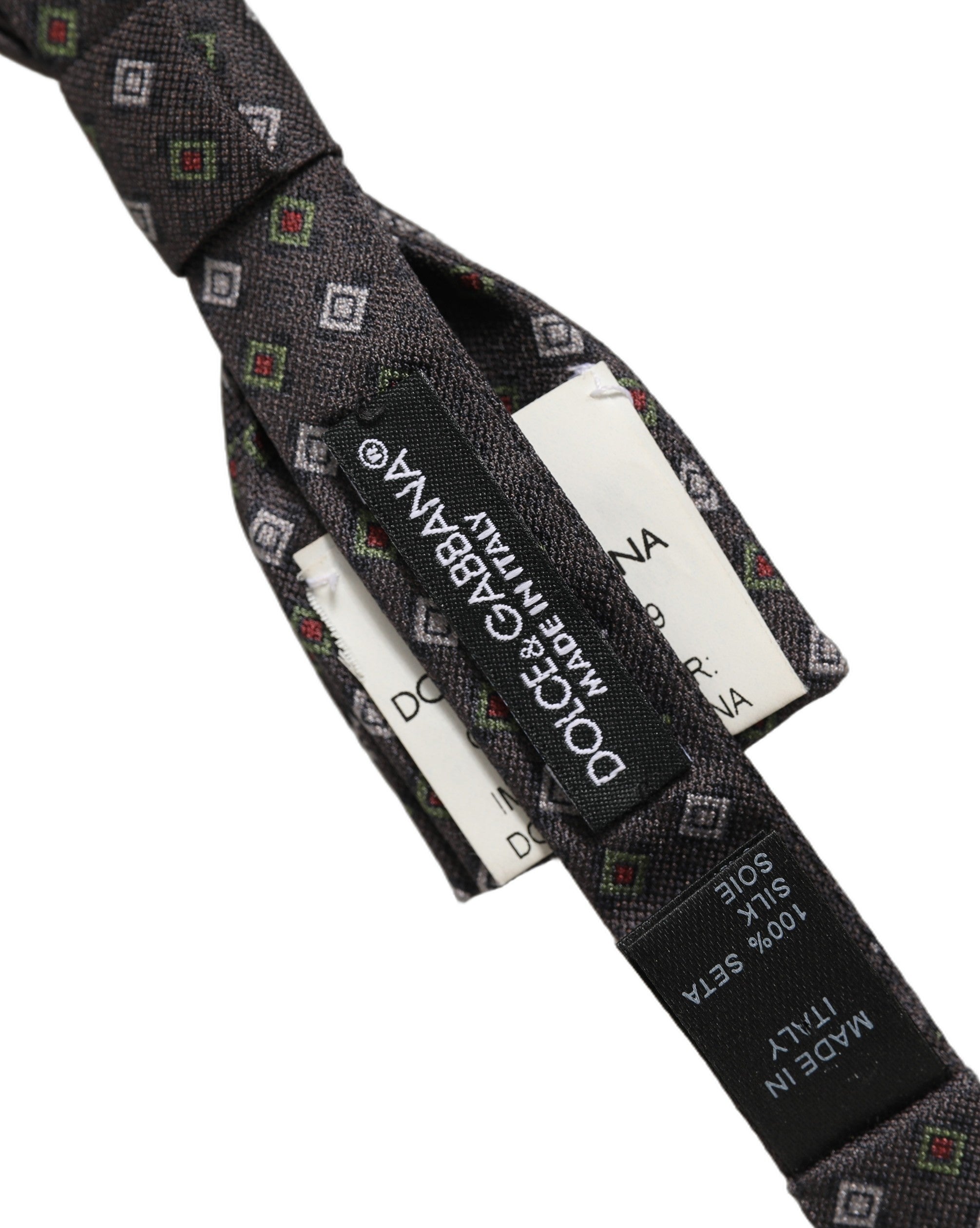 Dolce & Gabbana Dolce & Gabbana Men Dark Gray Geometric Adjustable Bow Men's Tie