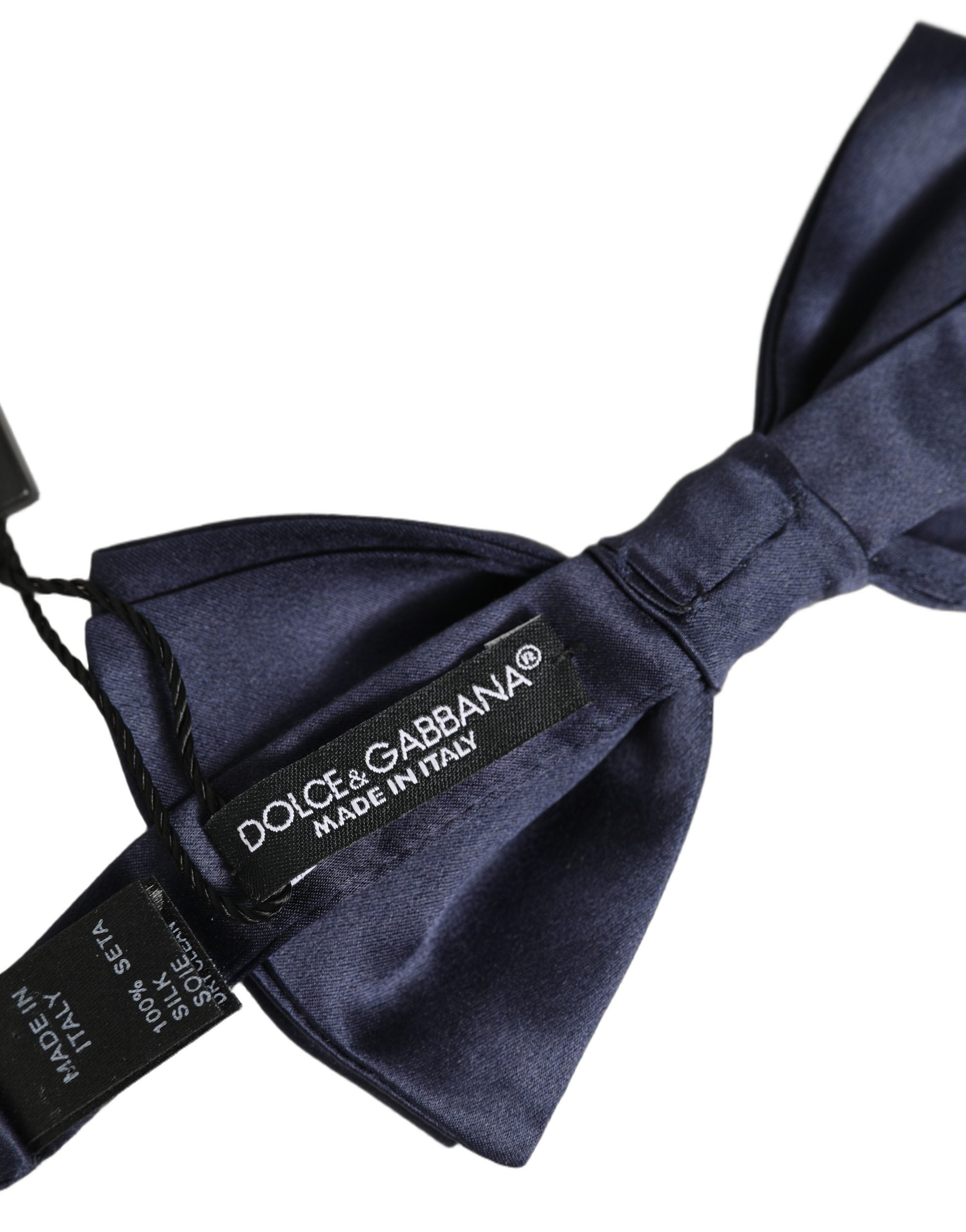 Dolce & Gabbana Dolce & Gabbana Dark Blue 100% Silk Adjustable Neck Papillon Bow Men's Tie