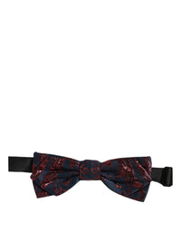 Dolce & Gabbana Dolce & Gabbana Men Blue Red Paisley Adjustable Neck Papillon Bow Men's Tie