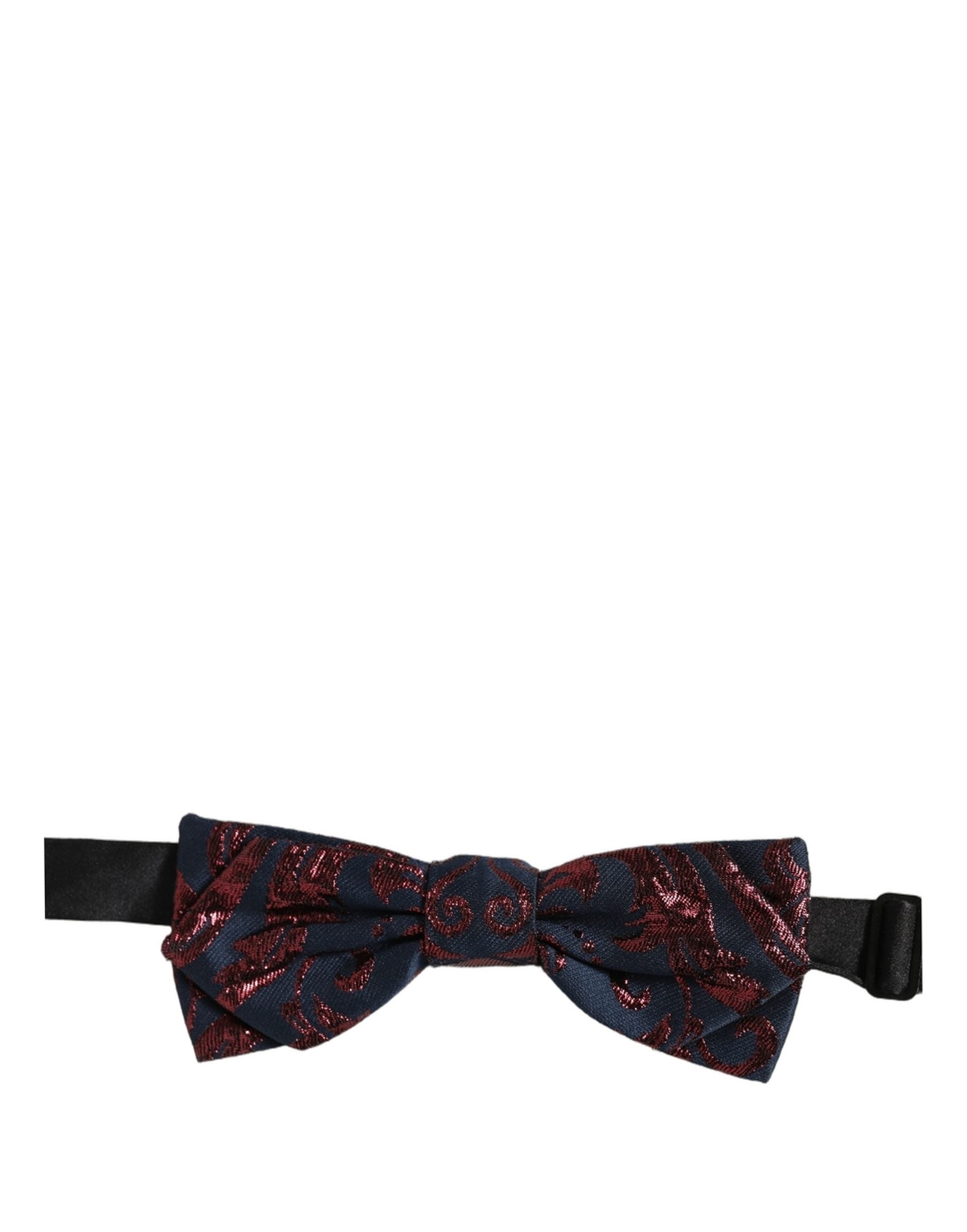 Dolce & Gabbana Dolce & Gabbana Men Blue Red Paisley Adjustable Neck Papillon Bow Men's Tie