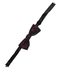 Dolce & Gabbana Dolce & Gabbana Men Blue Red Paisley Adjustable Neck Papillon Bow Men's Tie