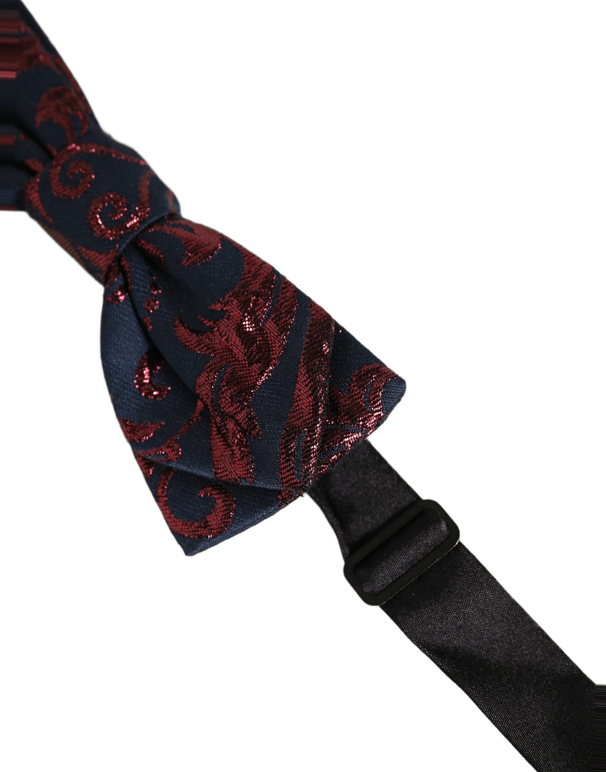 Dolce & Gabbana Dolce & Gabbana Men Blue Red Paisley Adjustable Neck Papillon Bow Men's Tie