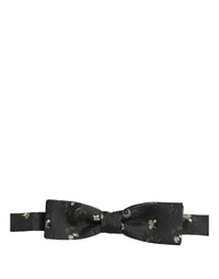 Dolce & Gabbana Dolce & Gabbana Men Black Floral Silk Adjustable Neck Papillon Bow Men's Tie