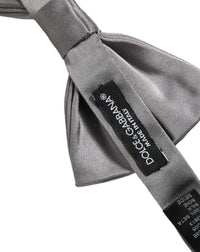 Dolce & Gabbana Dolce & Gabbana Men Gray 100% Silk Adjustable Neck Papillon Bow Men's Tie