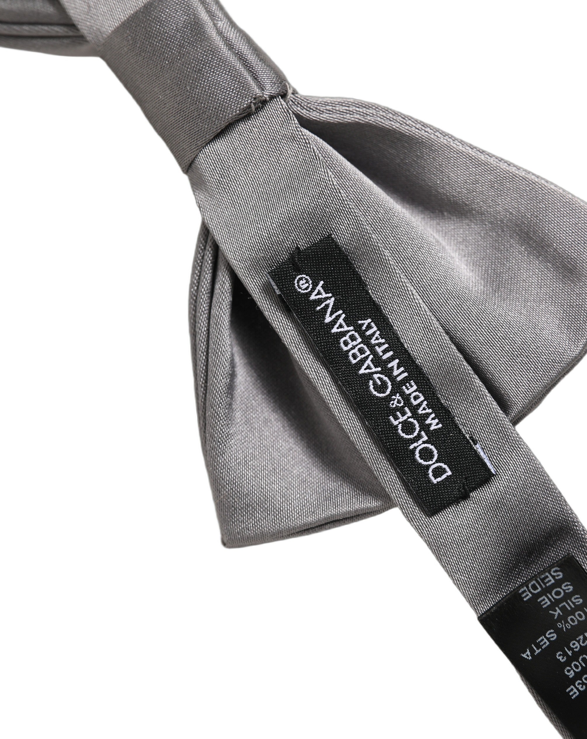 Dolce & Gabbana Dolce & Gabbana Men Gray 100% Silk Adjustable Neck Papillon Bow Men's Tie