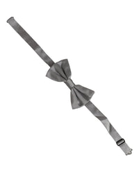 Dolce & Gabbana Dolce & Gabbana Men Gray 100% Silk Adjustable Neck Papillon Bow Men's Tie