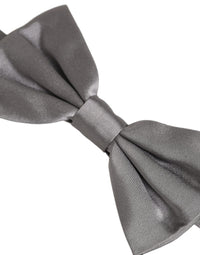 Dolce & Gabbana Dolce & Gabbana Men Gray 100% Silk Adjustable Neck Papillon Bow Men's Tie