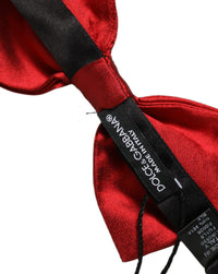 Dolce & Gabbana Dolce & Gabbana Men Black Red Silk Adjustable Neck Papillon Bow Men's Tie