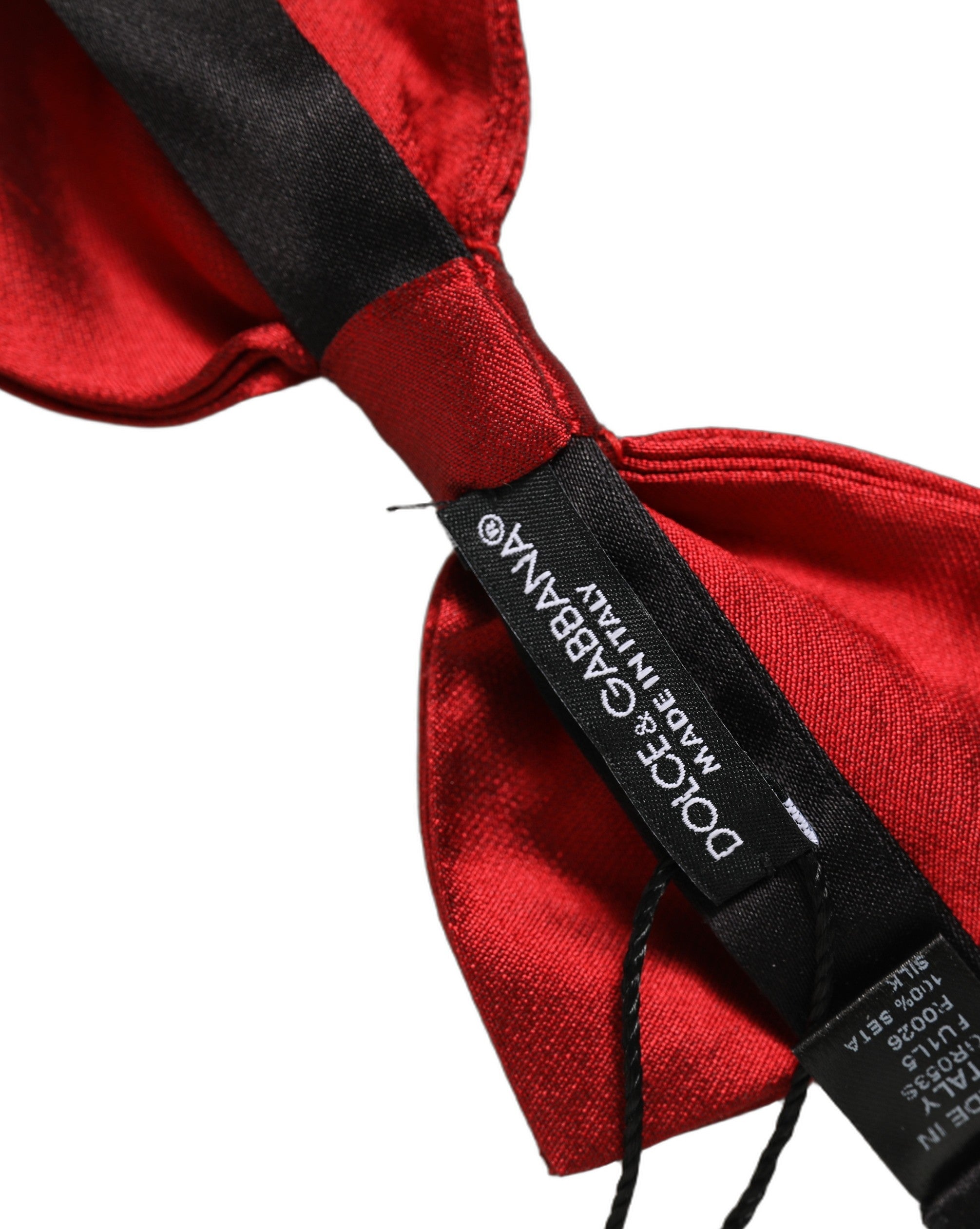 Dolce & Gabbana Dolce & Gabbana Men Black Red Silk Adjustable Neck Papillon Bow Men's Tie