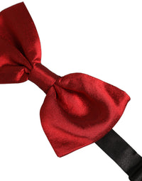 Dolce & Gabbana Dolce & Gabbana Men Black Red Silk Adjustable Neck Papillon Bow Men's Tie