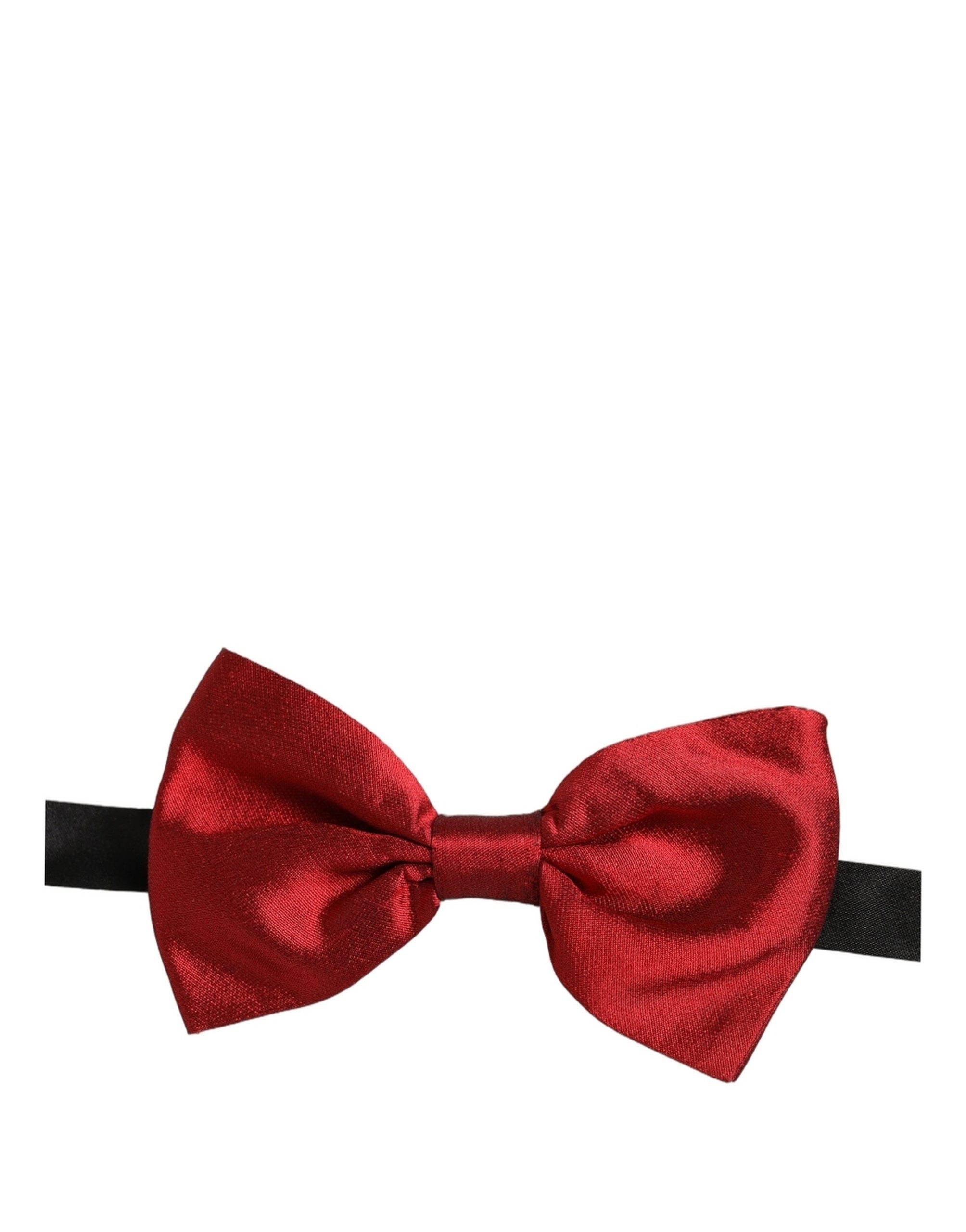 Dolce & Gabbana Dolce & Gabbana Men Black Red Silk Adjustable Neck Papillon Bow Men's Tie