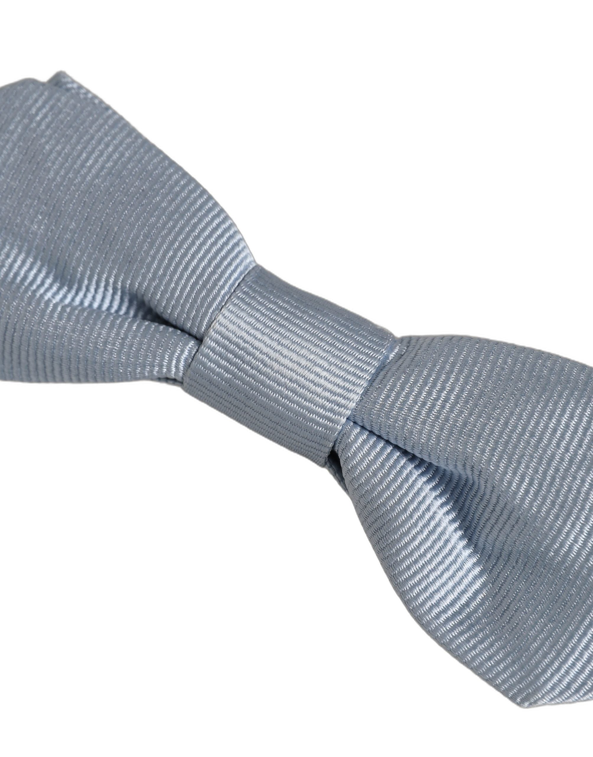 Dolce & Gabbana Dolce & Gabbana Men Light Blue Silk Adjustable Neck Papillon Bow Men's Tie