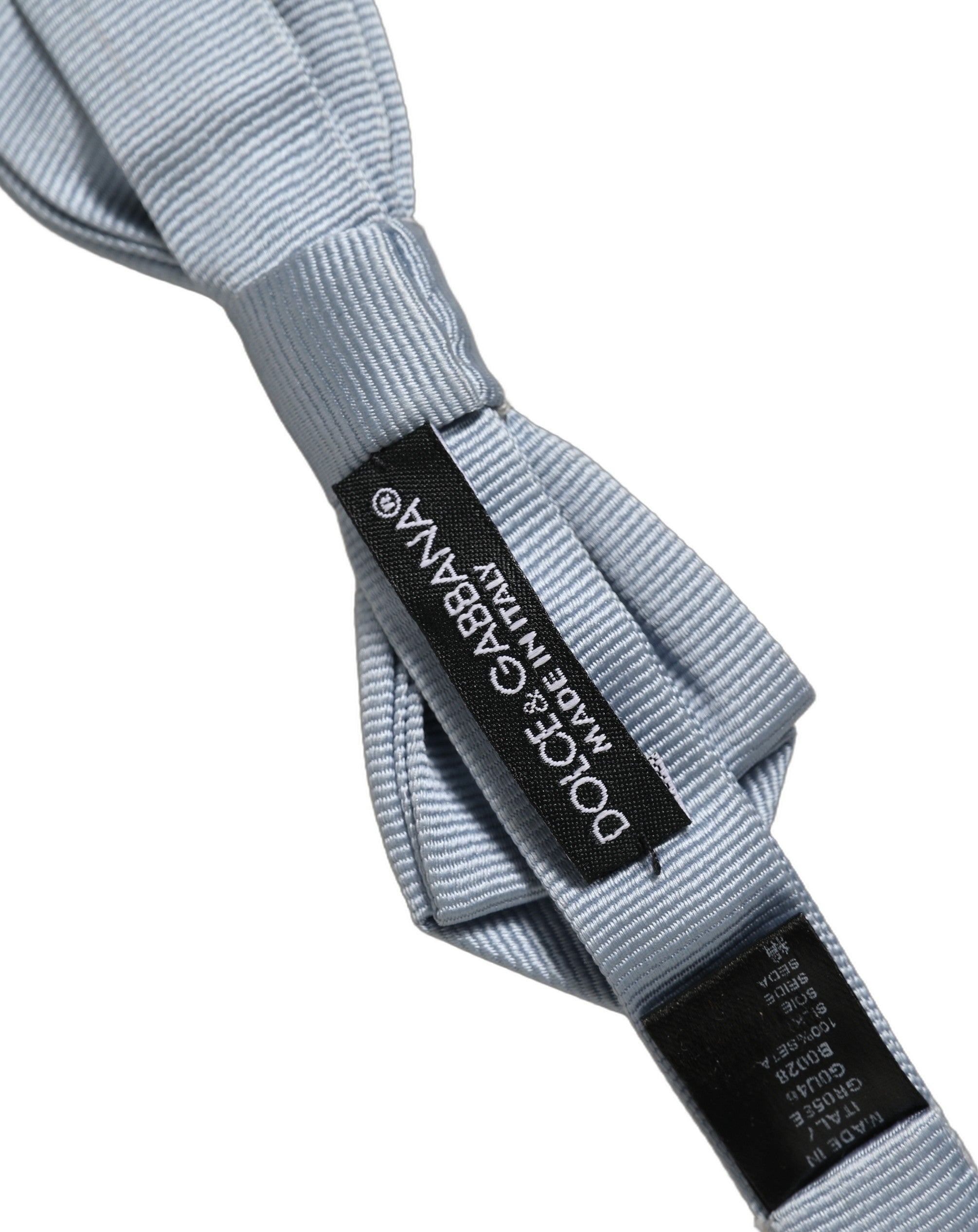 Dolce & Gabbana Dolce & Gabbana Men Light Blue Silk Adjustable Neck Papillon Bow Men's Tie