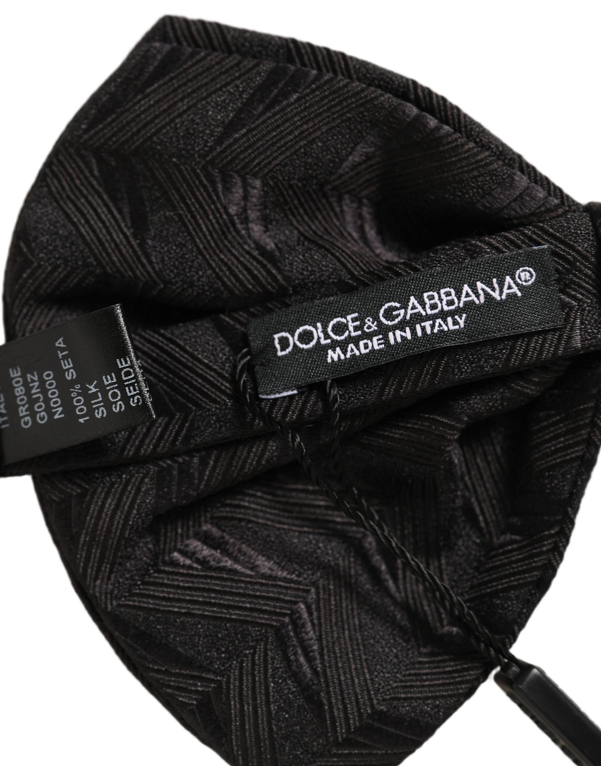 Dolce & Gabbana Dolce & Gabbana Men Black Patterned Adjustable Neck Papillon Bow Men's Tie
