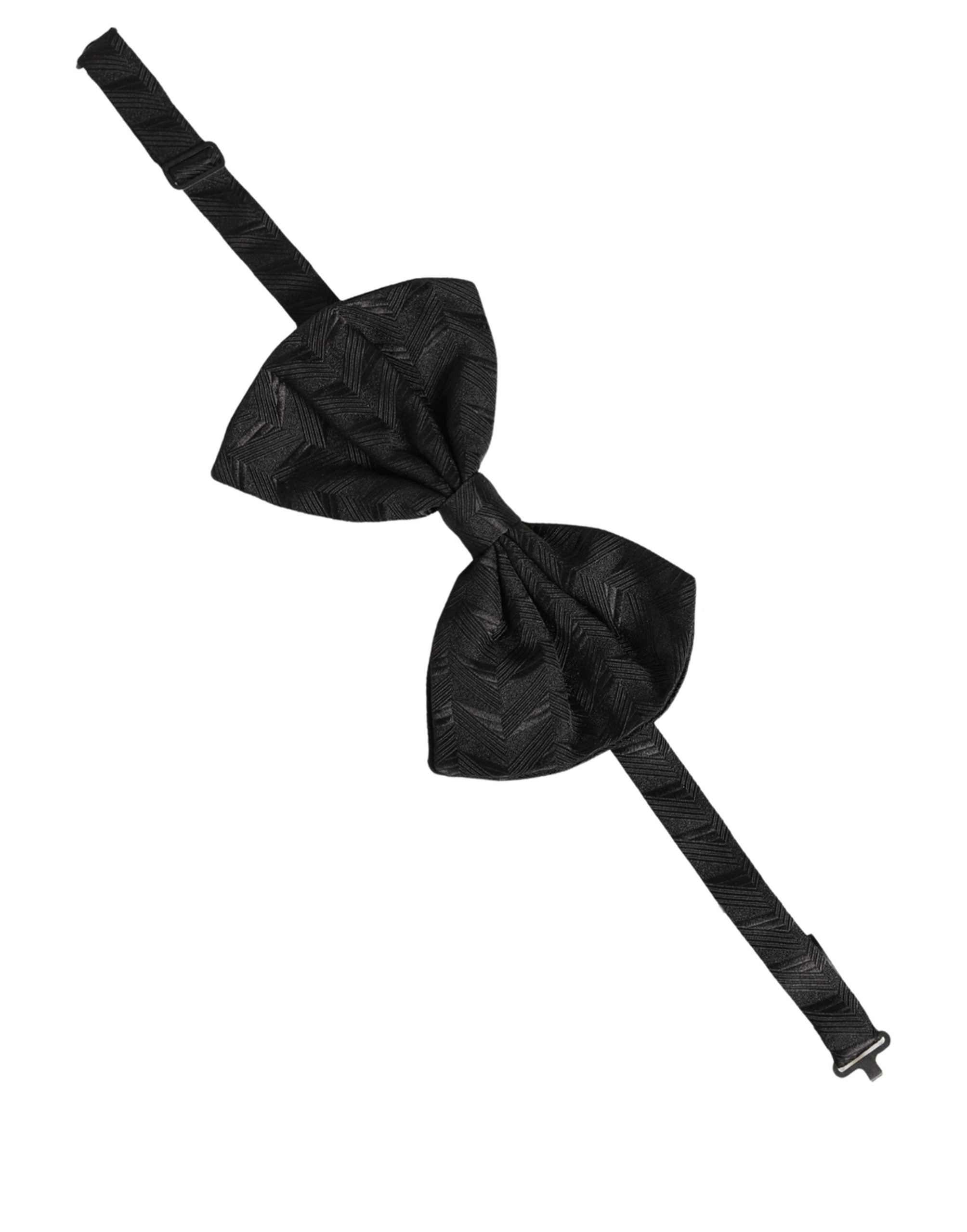 Dolce & Gabbana Dolce & Gabbana Men Black Patterned Adjustable Neck Papillon Bow Men's Tie