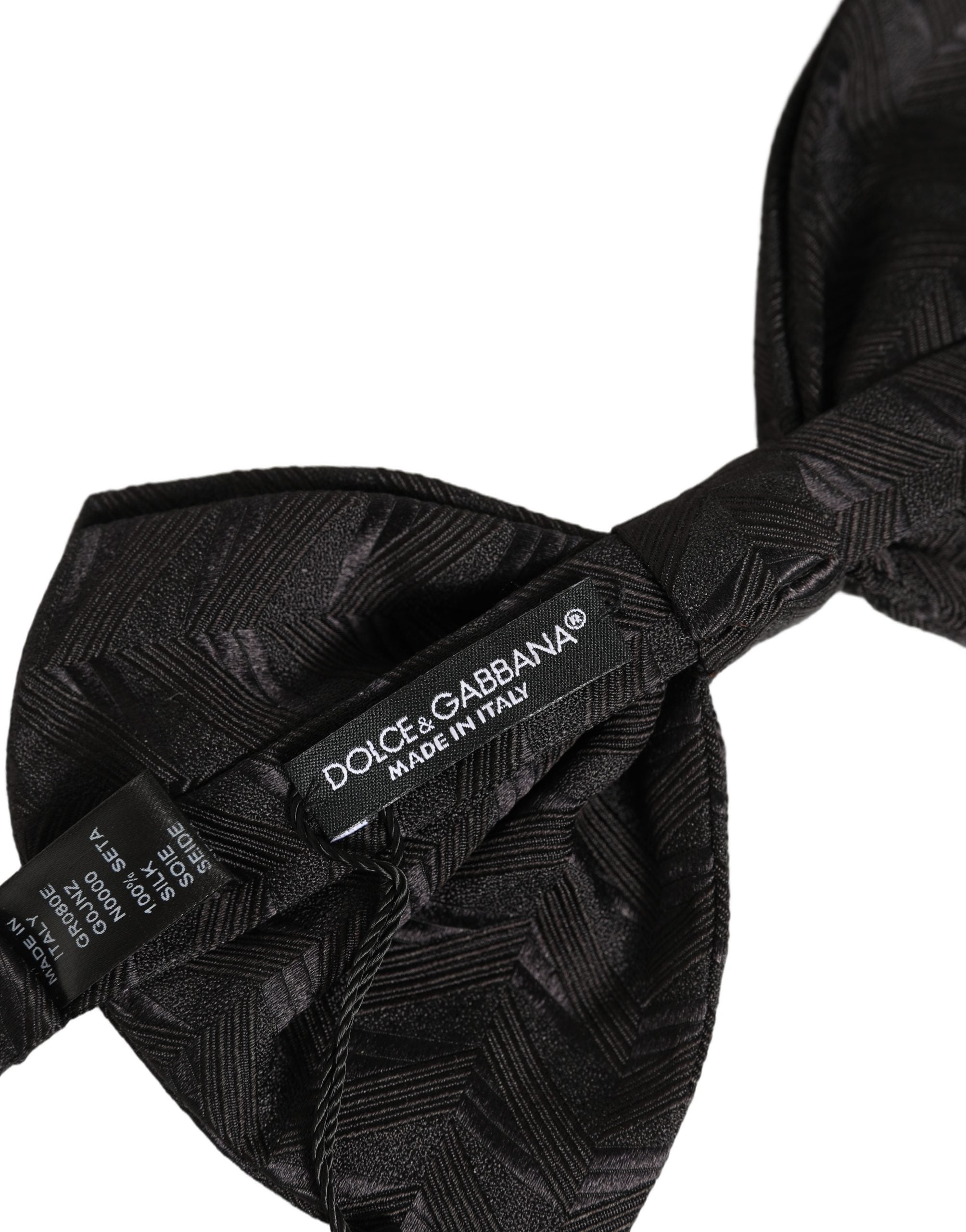 Dolce & Gabbana Dolce & Gabbana Men Black Patterned Adjustable Neck Papillon Bow Men's Tie