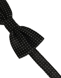 Dolce & Gabbana Dolce & Gabbana Men Black White PolkaDot Adjustable Bow Men's Tie