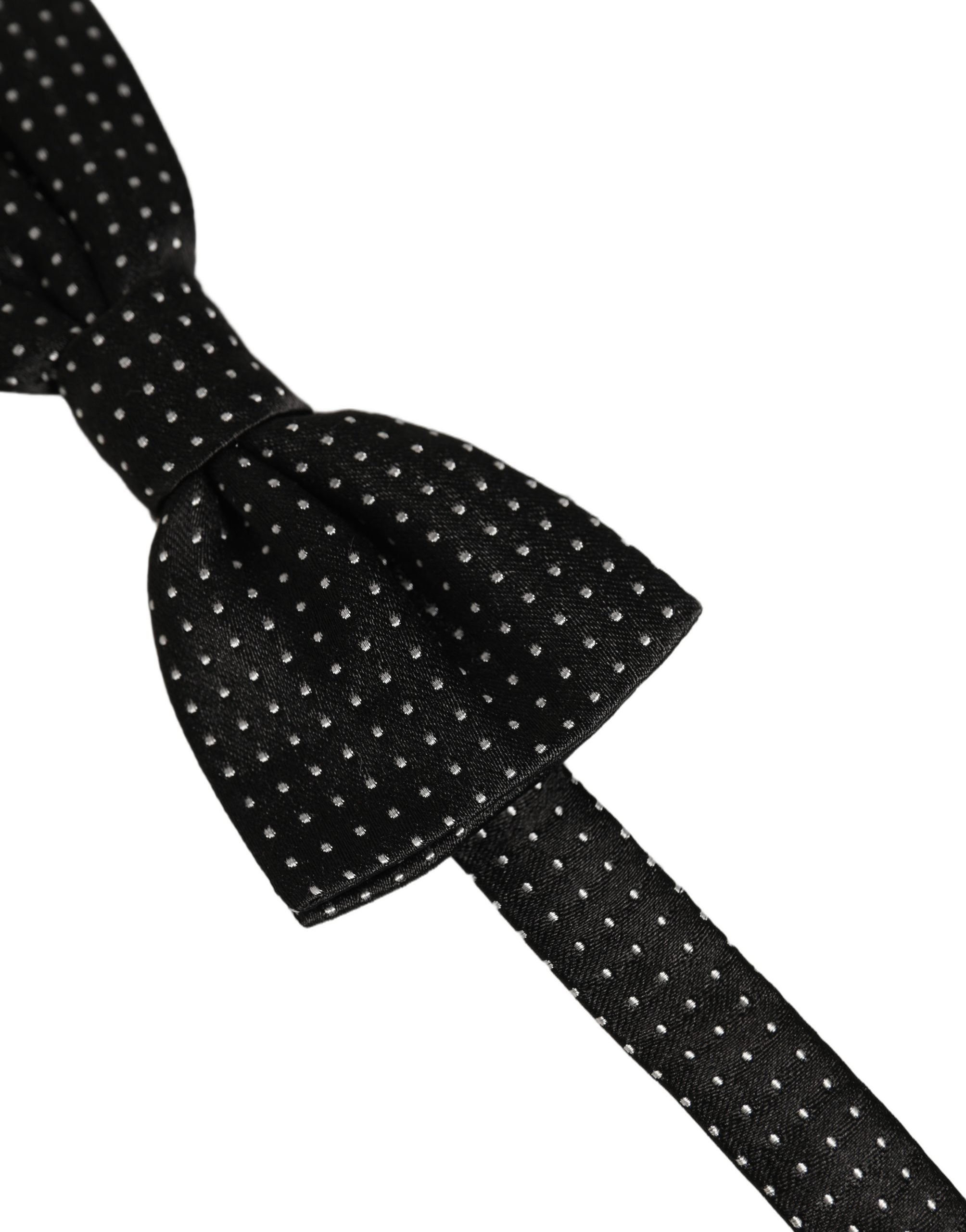 Dolce & Gabbana Dolce & Gabbana Men Black White PolkaDot Adjustable Bow Men's Tie