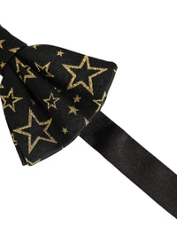 Dolce & Gabbana Dolce & Gabbana Men Black Star 100% Silk Adjustable Neck Papillon Bow Men's Tie