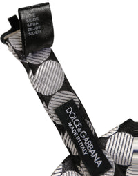Dolce & Gabbana Dolce & Gabbana Men Black Silver Circles Adjustable Neck Papillon Bow Men's Tie