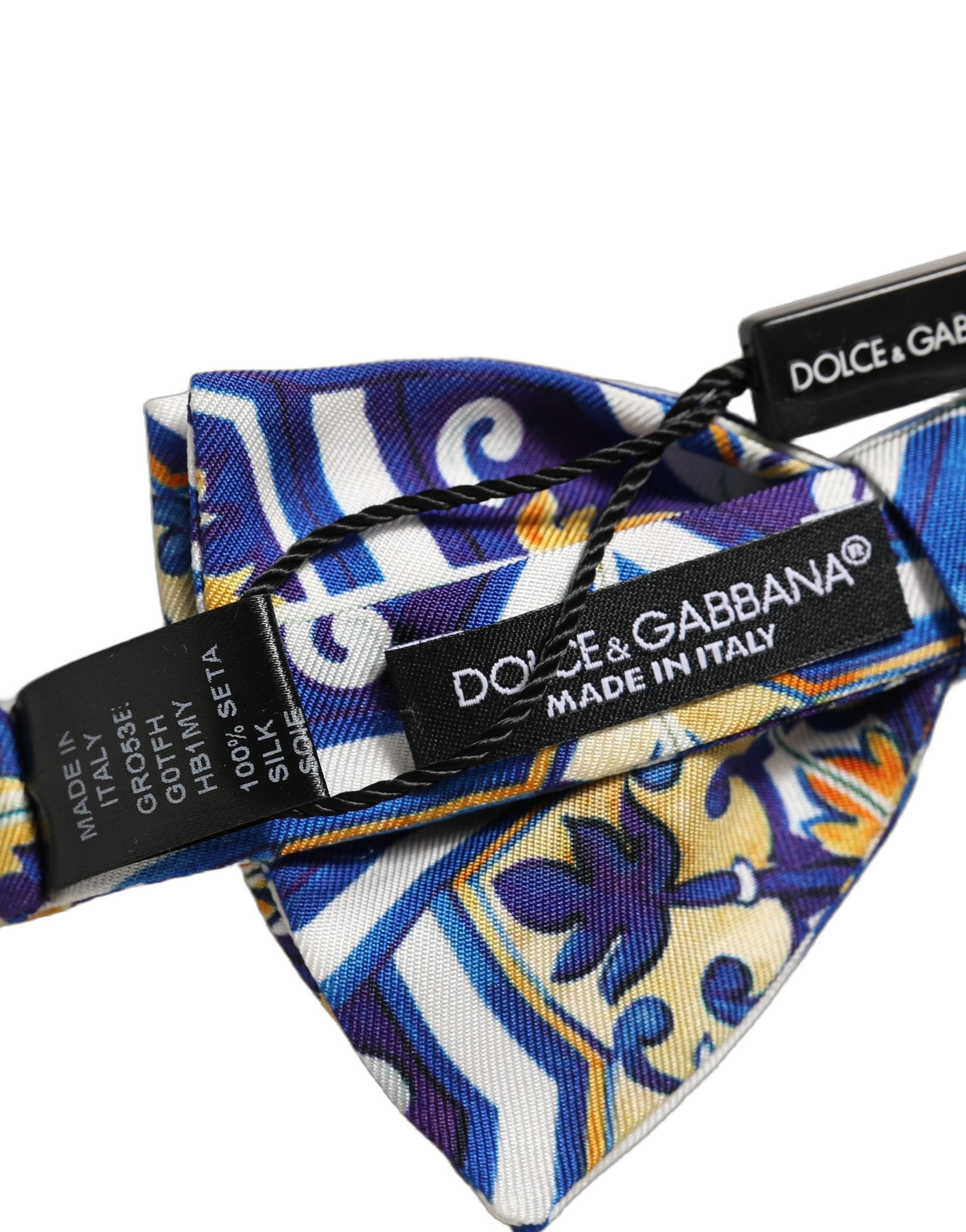 Dolce & Gabbana Dolce & Gabbana Men Multicolor Majolica Adjustable Neck Papillon Bow Men's Tie