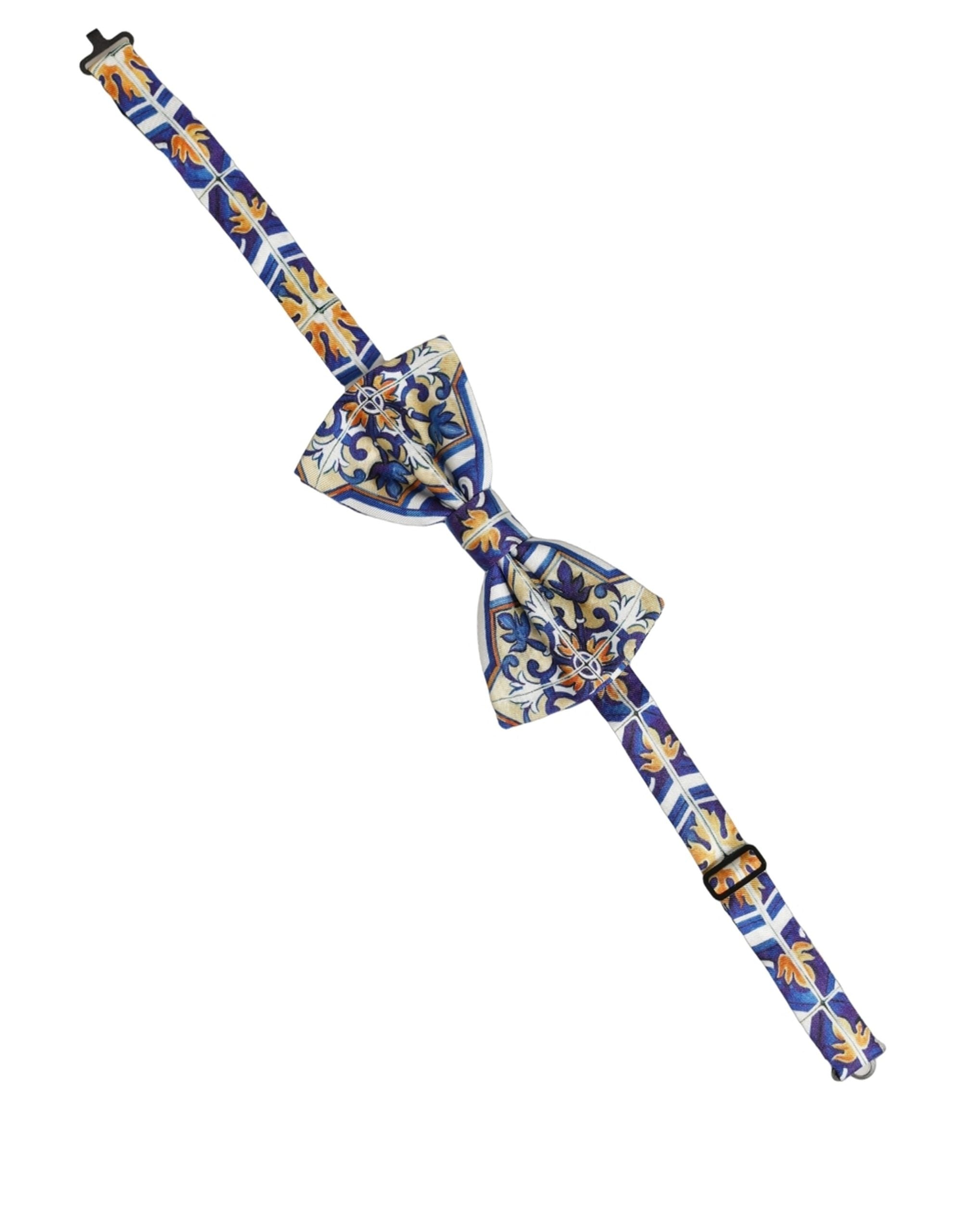 Dolce & Gabbana Dolce & Gabbana Men Multicolor Majolica Adjustable Neck Papillon Bow Men's Tie
