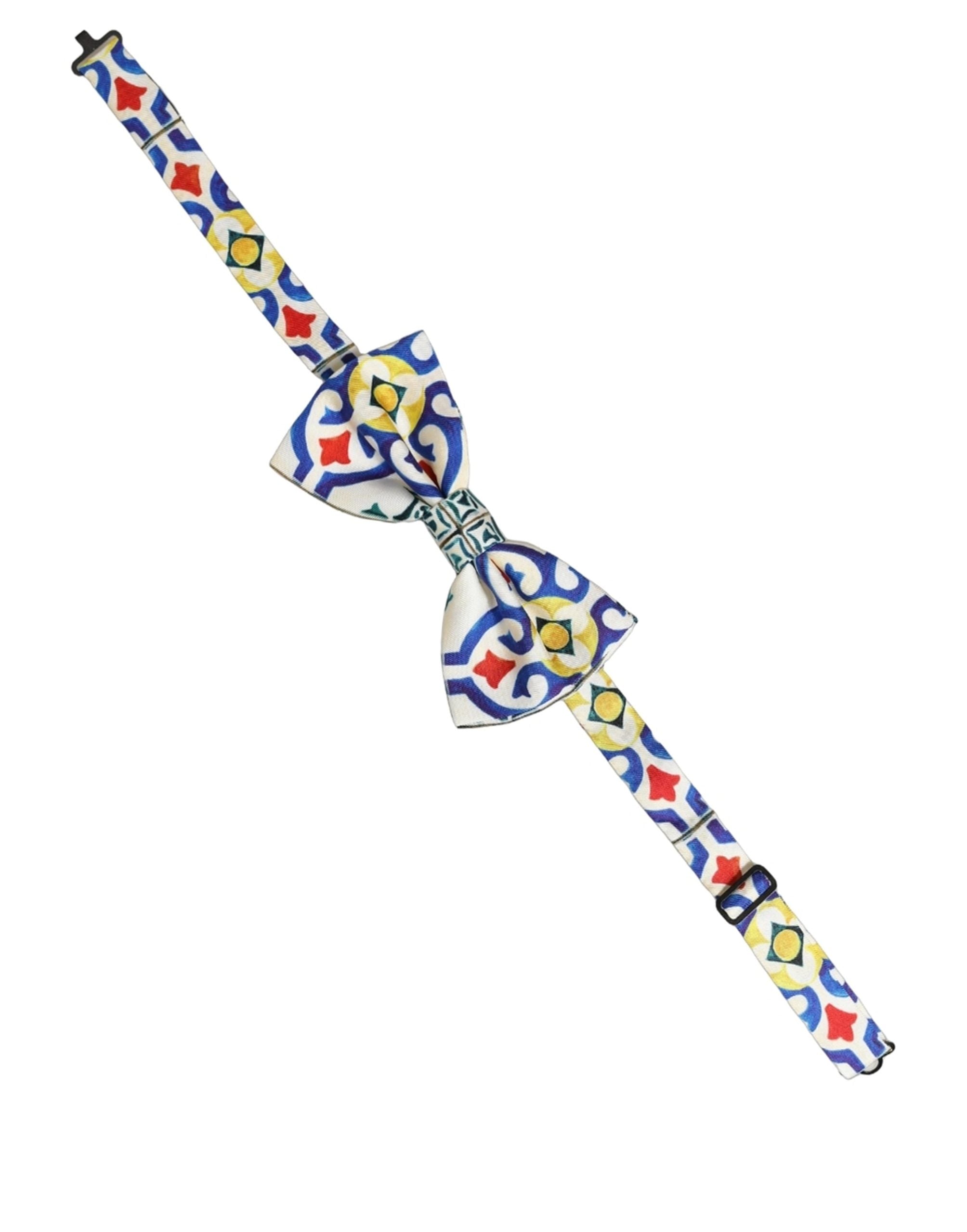 Dolce & Gabbana Dolce & Gabbana Men Multicolor Majolica Adjustable Neck Papillon Bow Men's Tie