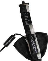 Dolce & Gabbana Dolce & Gabbana Black Silver 100% Silk Adjustable Neck Papillon Bow Men's Tie