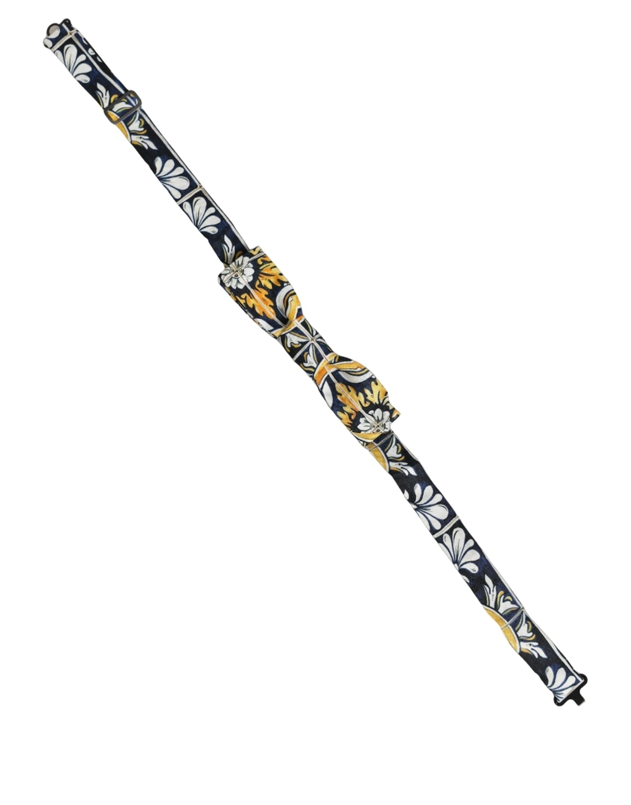 Dolce & Gabbana Dolce & Gabbana Multicolor Damask Style Adjustable Neck Papillon Bow Men's Tie