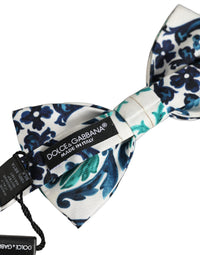 Dolce & Gabbana Dolce & Gabbana Men White Sicilian Silk Adjustable Neck Papillon Bow Men's Tie