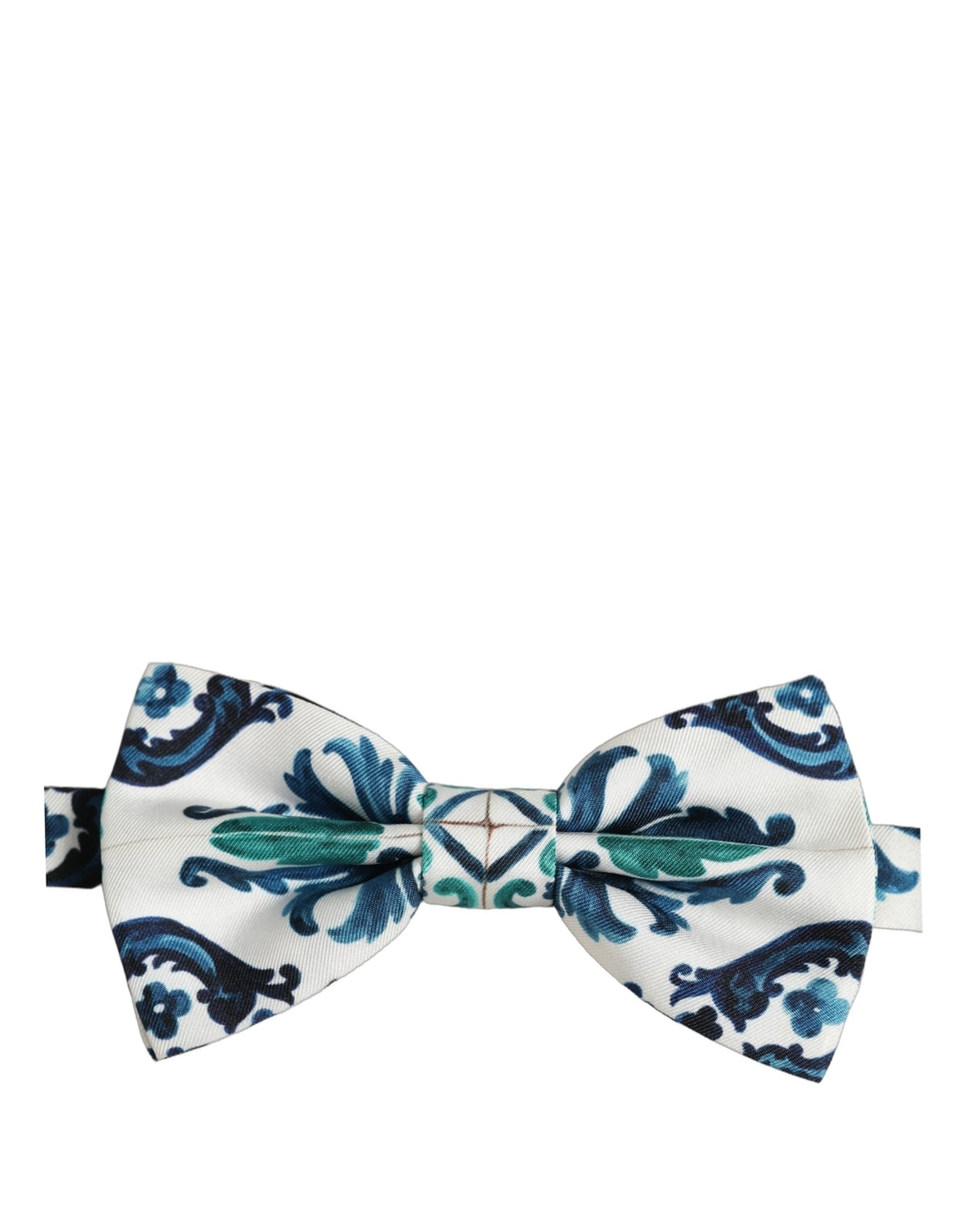 Dolce & Gabbana Dolce & Gabbana Men White Sicilian Silk Adjustable Neck Papillon Bow Men's Tie