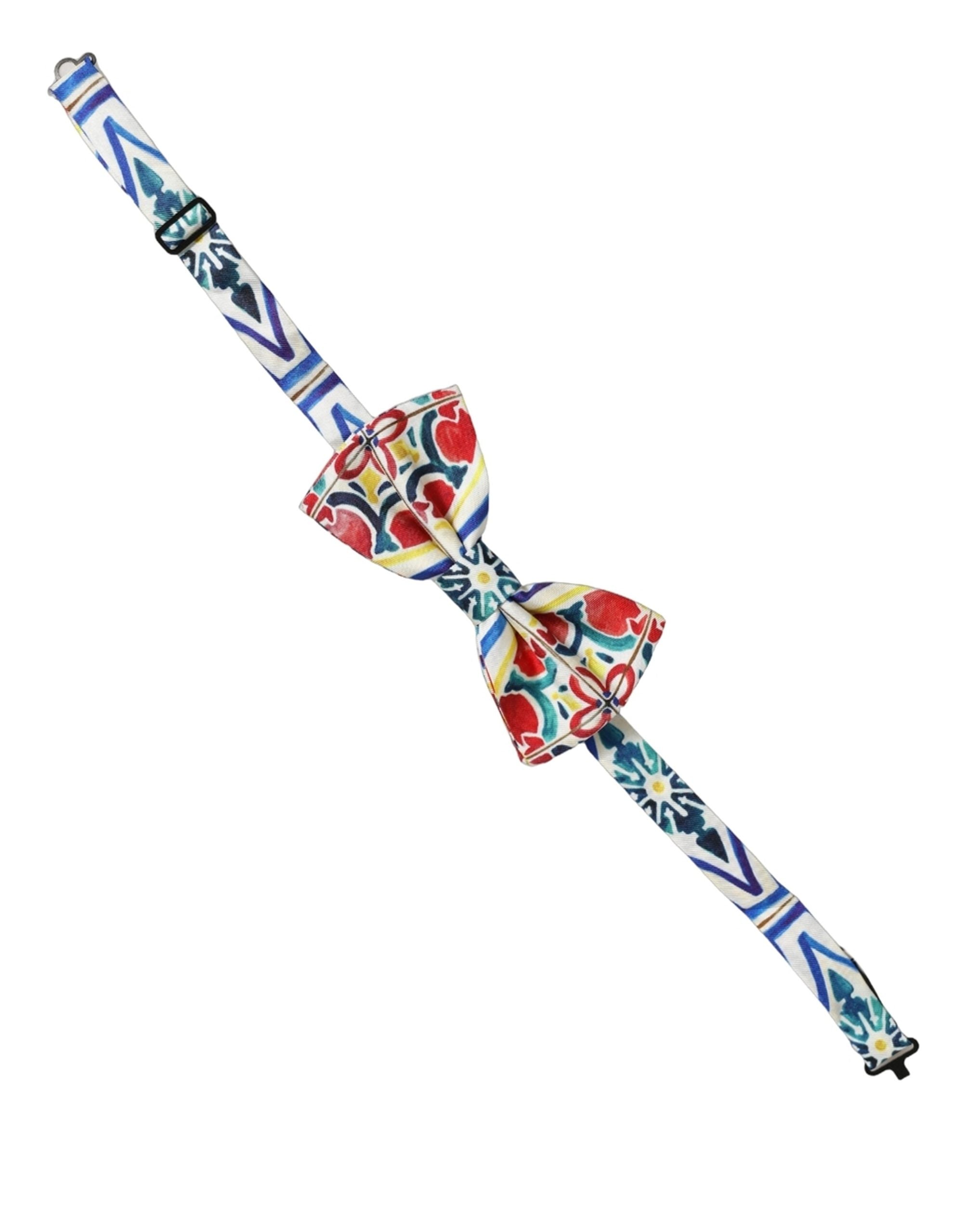 Dolce & Gabbana Dolce & Gabbana Men Multicolor Majolica Adjustable Neck Papillon Bow Men's Tie