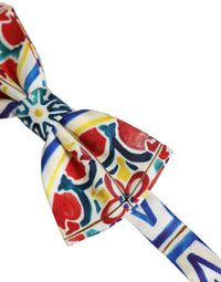 Dolce & Gabbana Dolce & Gabbana Men Multicolor Majolica Adjustable Neck Papillon Bow Men's Tie
